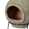 Vintiquewise Outdoor Beige Clay Chimenea Scribbled Design Fire Pit with Metal Stand QI004351 - alternate 6